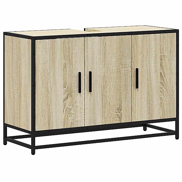 vidaXL Badezimmer-Set Waschbeckenunterschrank Sonoma-Eiche 90x33x60 cm günstig online kaufen