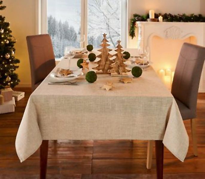 HOME Living Tafeldecke Leinen-Look Tischdecken natur günstig online kaufen