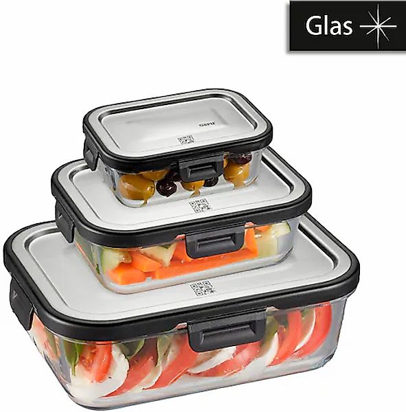 GEFU Frischhaltedose »MILO« Set, 3 Frischhaltegläser, 3 Deckel, 6 tlg. rech günstig online kaufen