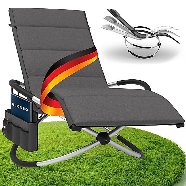 Relax-Schaukelliege inkl. Seitentasche Anthrazit + Auflage Anthrazit günstig online kaufen