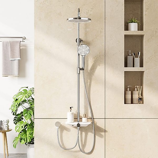 GarveeMore Brausegarnitur Regendusche Duschsystem Ablage 3-Funktion günstig online kaufen