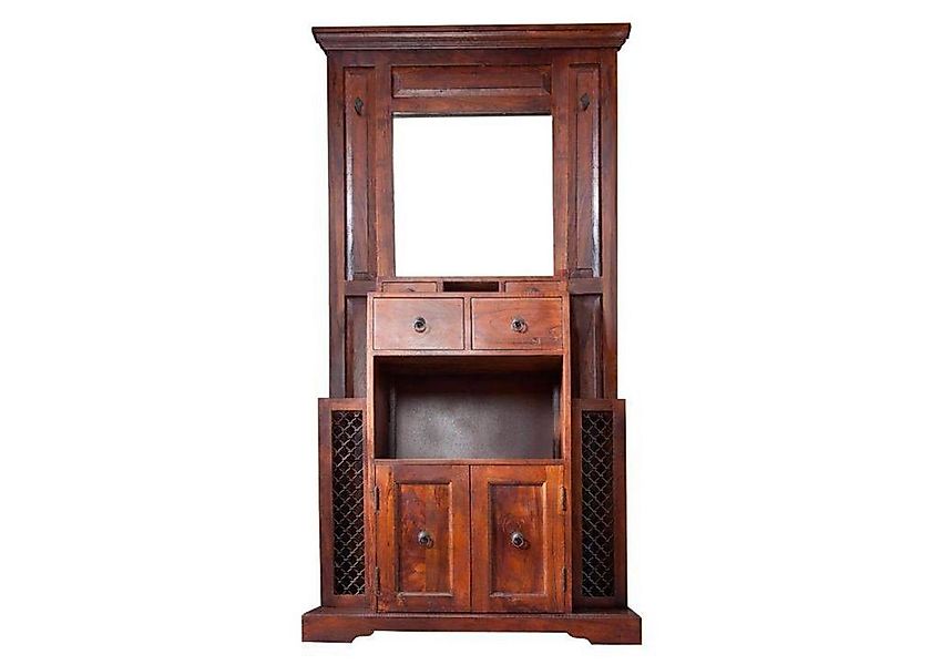 Massivmoebel24 Garderobe (Garderobe Akazie 97x36x199 nougat günstig online kaufen