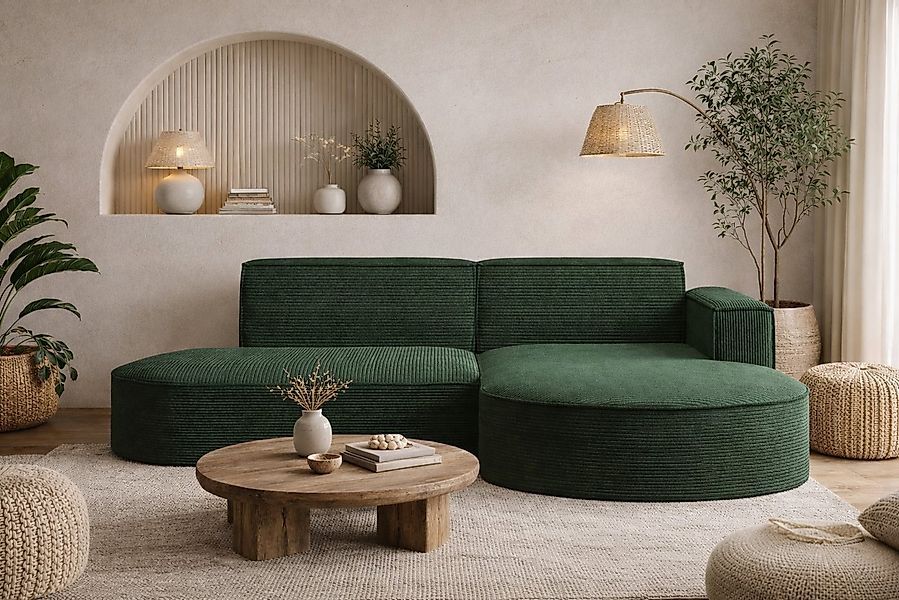Kaiser Möbel Ecksofa Designer MODENA STUDIO L stoff Cord, Ecksofa, Cord Sof günstig online kaufen