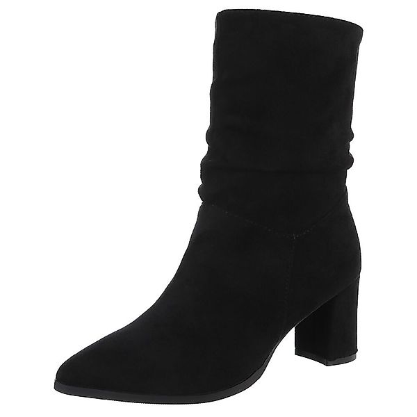 Ital-Design Eleganter Blockstiefel mit gerafftem Design günstig online kaufen