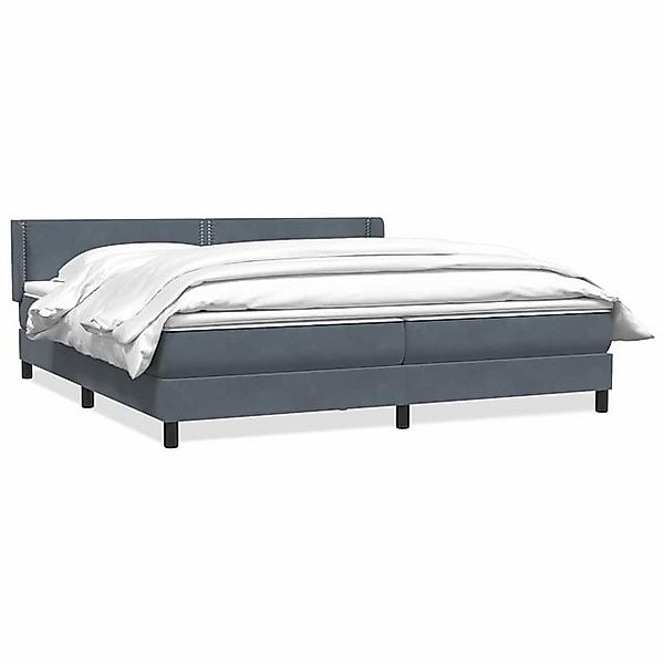 vidaXL Boxspringbett, Boxspringbett mit Matratze Dunkelgrau 200x210 cm Samt günstig online kaufen