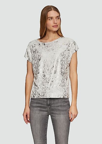 s.Oliver Kurzarmshirt T-Shirt Fließendes T-Shirt aus Viskosemix mit Metalli günstig online kaufen