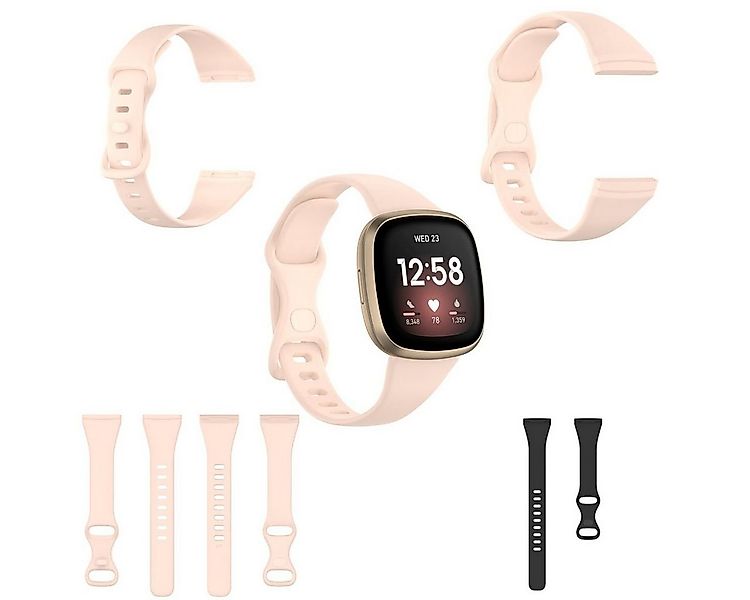 Wigento Smartwatch-Armband Für Fitbit Versa 4/Versa 3/Sense Silikon Armband günstig online kaufen