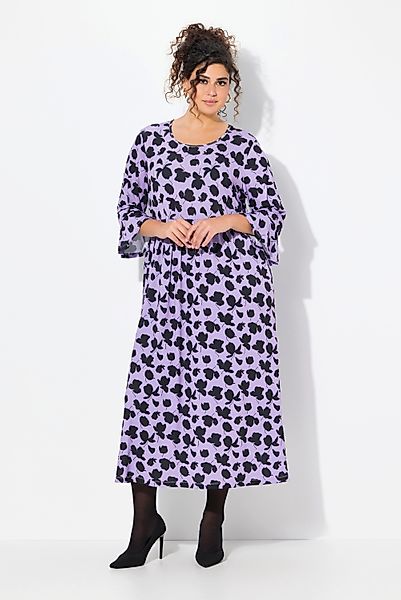 Ulla Popken Maxikleid Jerseykleid A-Linie Rundhals günstig online kaufen