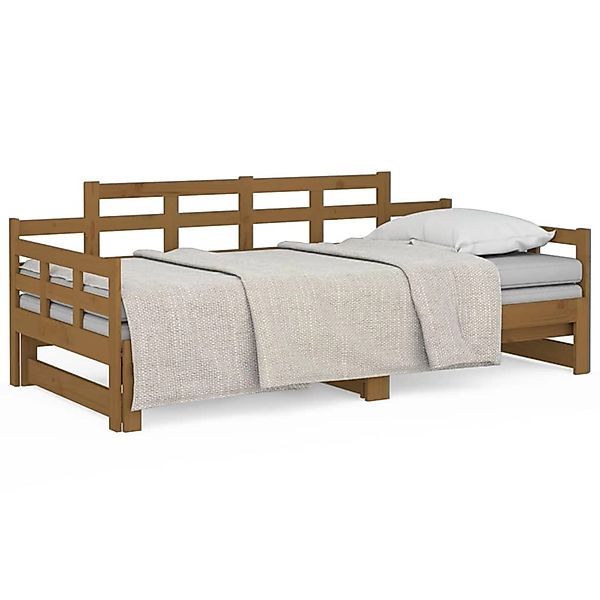 vidaXL Tagesbett Ausziehbar Honigbraun Massivholz Kiefer 2x(90x190) cm12798 günstig online kaufen