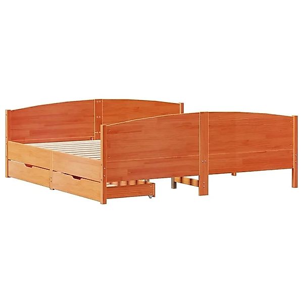 vidaXL Massivholzbett ohne Matratze Wachsbraun 200x200 Kiefernholz 3301778 günstig online kaufen