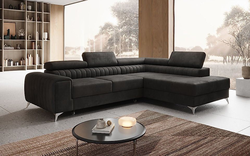Luxusbetten24 Schlafsofa Designer Sofa Aurea L in Samt, mit Stauraum und Sc günstig online kaufen
