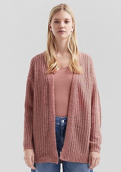 QS Cardigan Strickjacke Locker gestrickte Jacke mit überschnittener Schulte günstig online kaufen