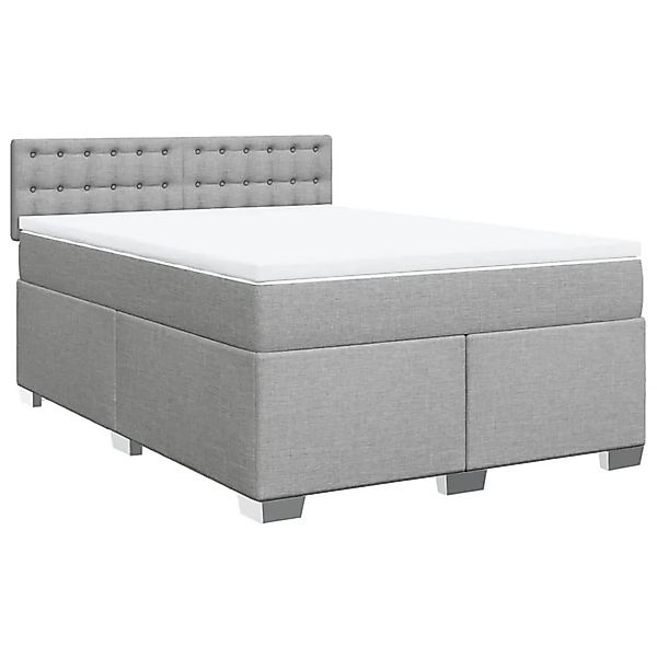 vidaXL Boxspringbett mit Matratze Hellgrau 140x200 cm Stoff 3285925 günstig online kaufen