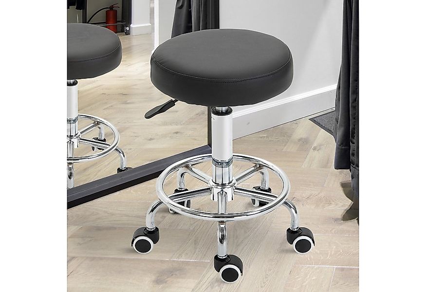 Vinsetto Rollsitz Samt-Touch mit Rädern, Rollhocker höhenverstellbar (Salon günstig online kaufen