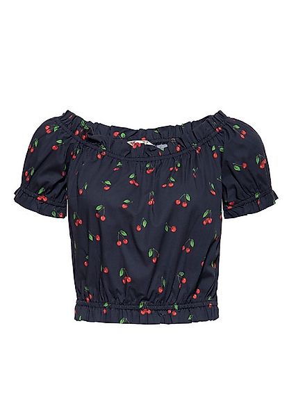 QueenKerosin Kurzarmbluse Cherry mit Allover-Print günstig online kaufen