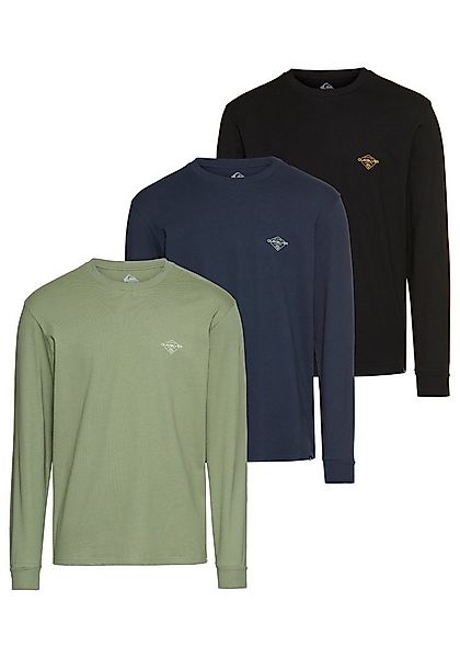 Quiksilver Langarmshirt DIAMONDS BEST LS TEE PACK3 YM (Packung, 3-tlg) günstig online kaufen