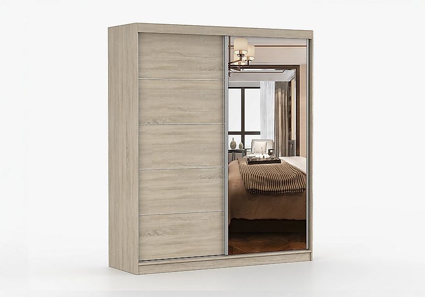 imoebel24 Schwebetürenschrank BELLA 03 183 cm - Sonoma / Sonoma günstig online kaufen