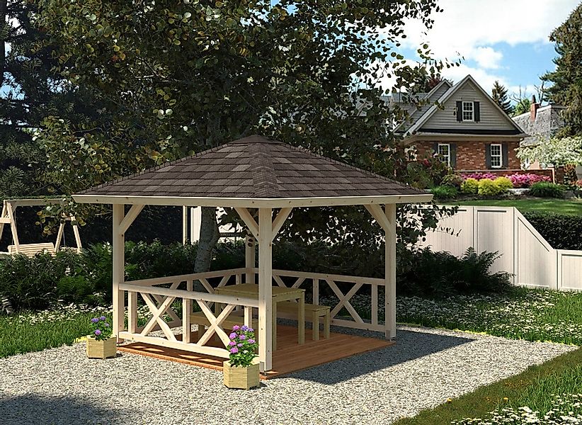 Palmako Holzpavillon "Betty", BxT: 368x368 cm, transparent günstig online kaufen