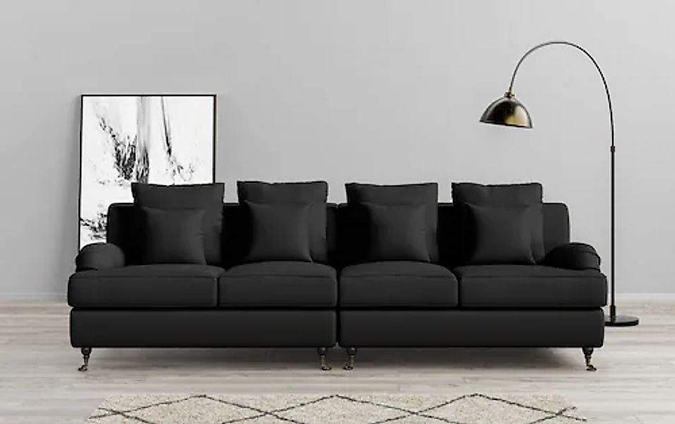 Home affaire Big-Sofa »NORIN« zwei Fußarten: vorne - Rollen, hinten - Holzf günstig online kaufen