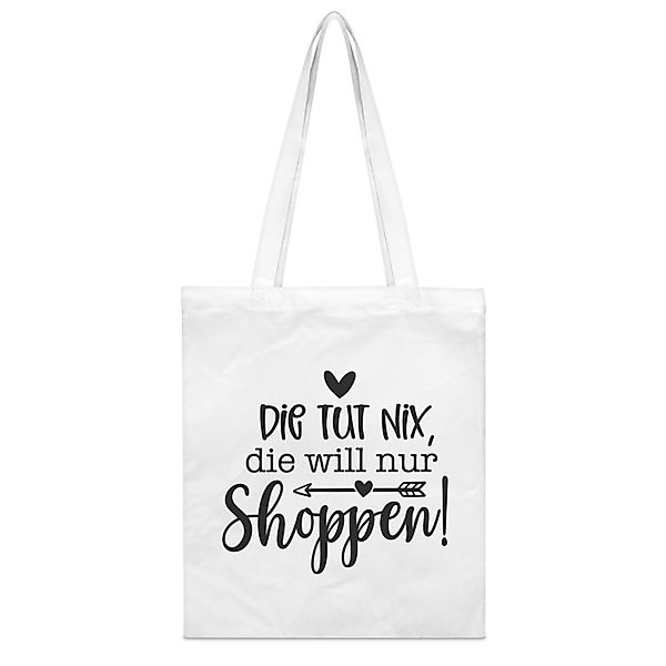 PhotoFancy Tragetasche mit Spruch 'Nur Shoppen' günstig online kaufen