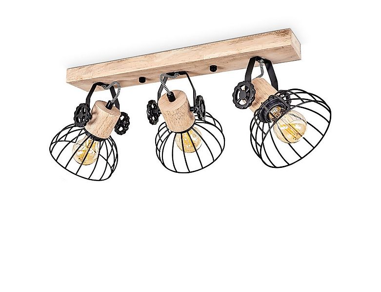 hofstein Deckenleuchte »Cotes« Deckenlampe, Holz/Metall, Natur/Schwarz Schi günstig online kaufen