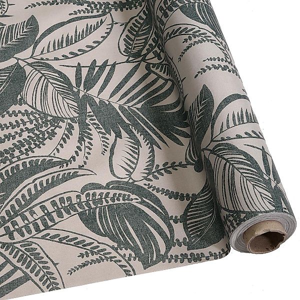 DéVa Tischdecke Wachstuchtischdecke "Blätter weiß/petrol" in günstig online kaufen