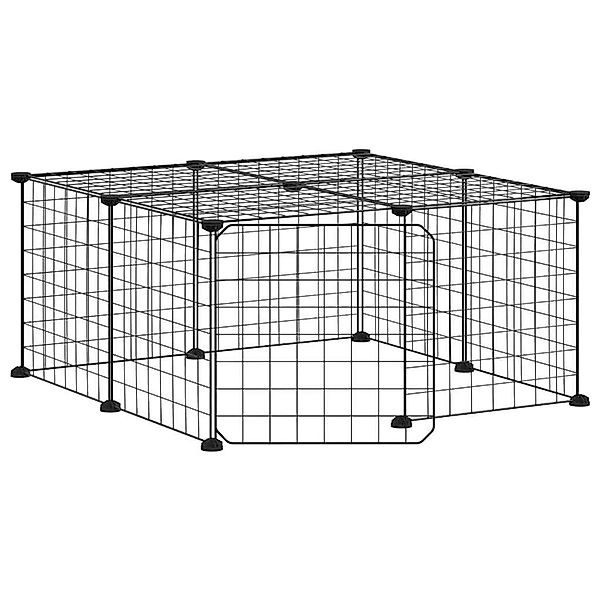 vidaXL 12-Tlg Haustierkäfig mit Tür Schwarz 35x35 cm Stahl Modell 2 günstig online kaufen