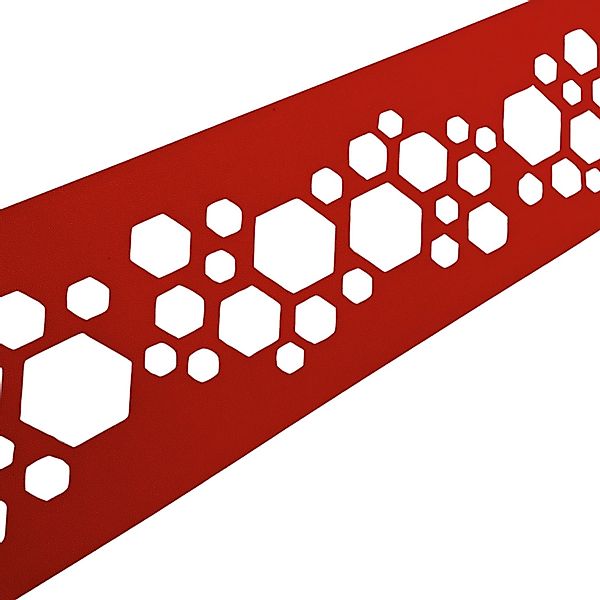 zaunzu Sichtschutz PREMIUM Dekor Hexagon Einzelstreifen Rot 2,55m günstig online kaufen