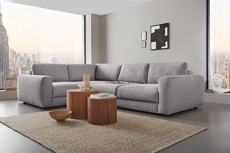 Places of Style Ecksofa "Bloomfield, L-Form", extra tiefe Sitzfläche, wahlw günstig online kaufen