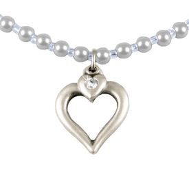 LUISIA® Perlenkette Halskette Eva mit Herzanhänger günstig online kaufen