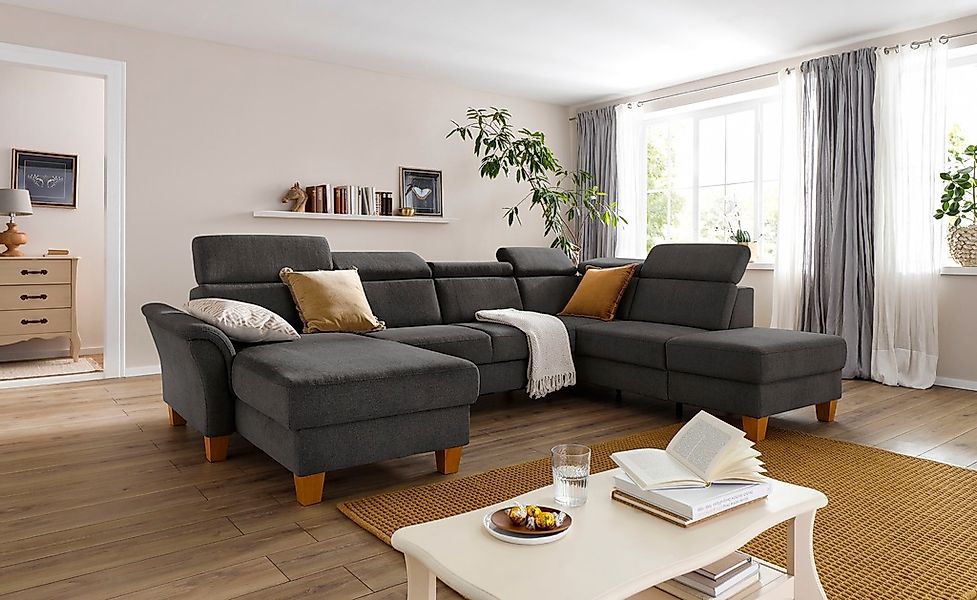 Home affaire Wohnlandschaft "Conville U-Form", Kopfteilverstellung wahlweis günstig online kaufen