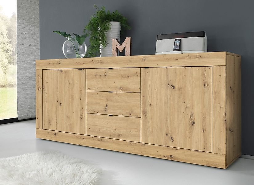 INOSIGN Sideboard "Basic Breite 210 cm, Kommode 2 Türen, 3 Schubkästen, Anr günstig online kaufen