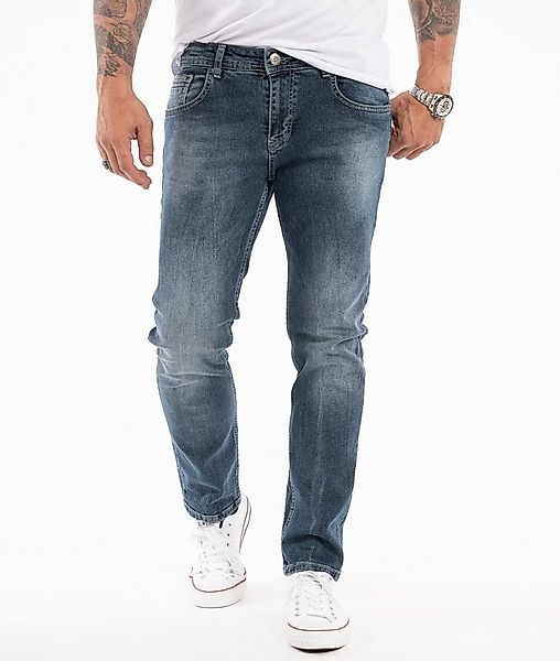 Indumentum Slim-fit-Jeans Herren Jeans Stonewashed Blau IS-307 günstig online kaufen