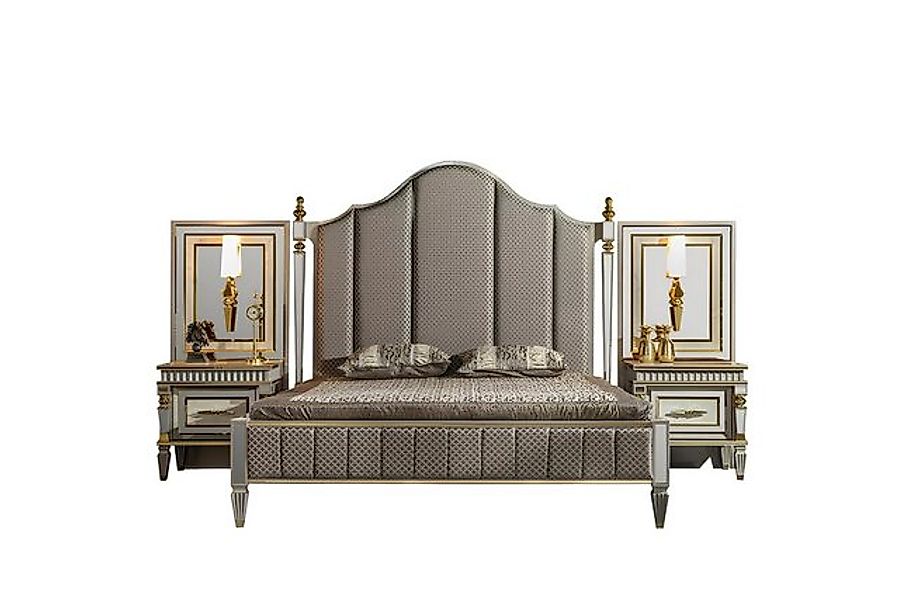 Xlmoebel Bett Bett Grau Metall Möbel Elegantes Design Schlafzimmer Luxus Be günstig online kaufen