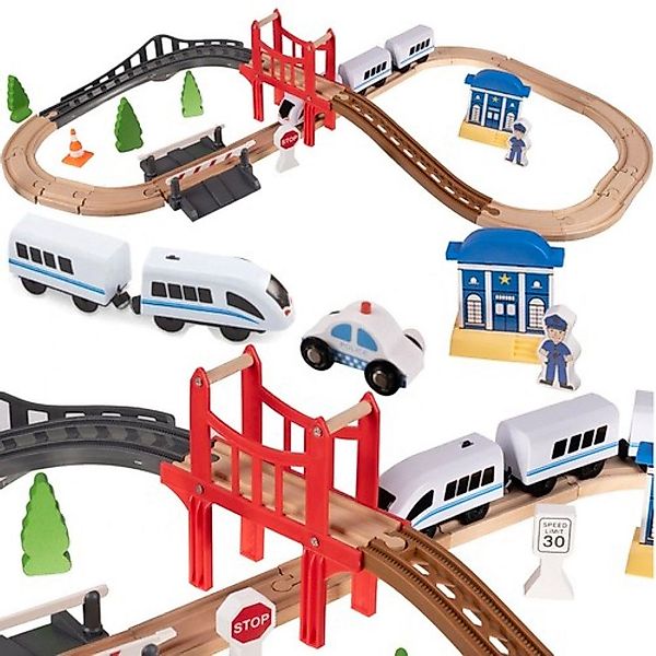 KRUZZEL Spielzeugeisenbahn-Set Holzbahn-Set für Kinder umweltfreundlich, günstig online kaufen