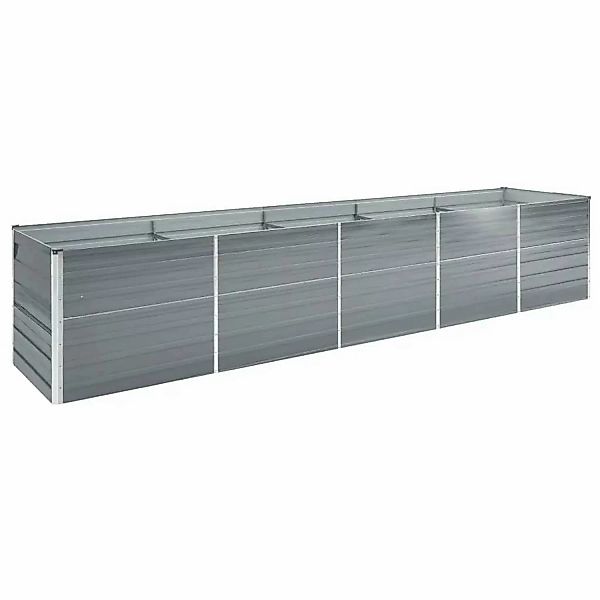 vidaXL Garten-Hochbeet Stahl 400x80x77 cm Grau 661674 günstig online kaufen