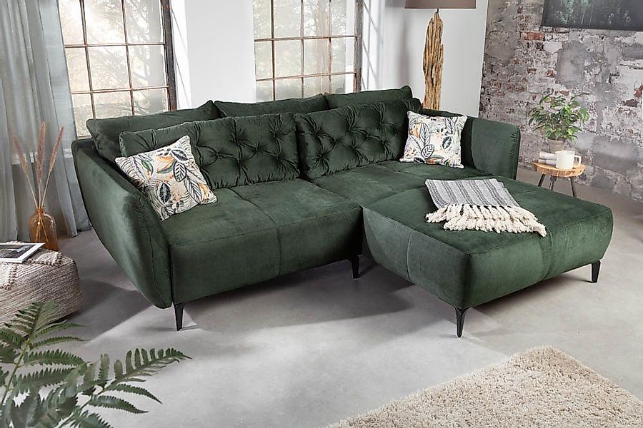 riess-ambiente Ecksofa MARRAKESCH 245cm flaschengrün, Eckcouch günstig online kaufen