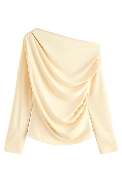 Next Langarmbluse Schulterfreies Jersey-Oberteil mit Drapierung günstig online kaufen