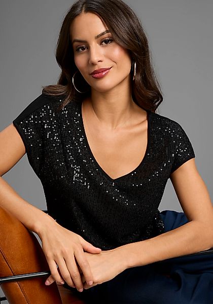 Laura Scott T-Shirt mit glänzenden Pailletten günstig online kaufen