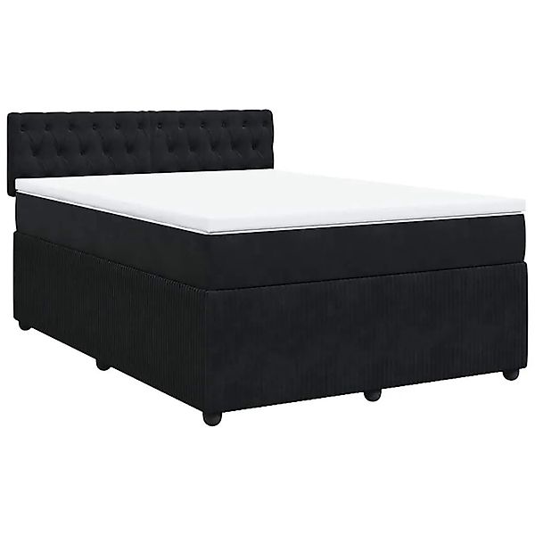 vidaXL Boxspringbett mit Matratze Schwarz 160x200 cm Samt 3290090 günstig online kaufen