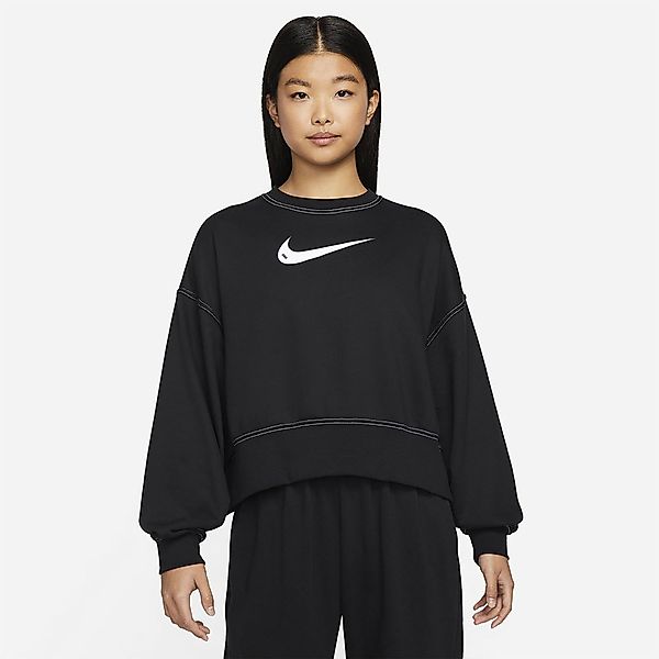 Nike Sportswear Swoosh Fleece Crew Langarm-t-shirt XS Black / Black / White günstig online kaufen