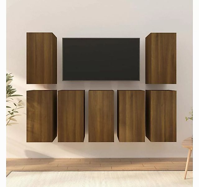 vidaXL TV-Schrank TV-Schränke 7 Stk Braun Eichen-Optik 30,5x30x60 Spanplatt günstig online kaufen