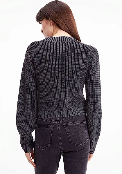 Calvin Klein Jeans Strickpullover WASHED MONOLOGO SWEATER mit Logostickerei günstig online kaufen