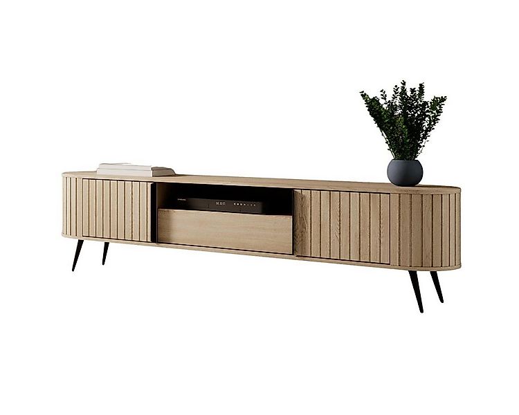 Compleo TV-Schrank 196 cm breit, Lowboard eiche cremona, Japandi Stil KAMA günstig online kaufen