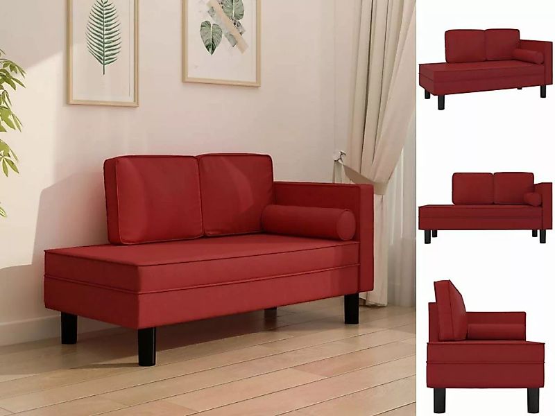 vidaXL Sofa Ottomane Liegesofa Recamiere Sofa Couch 2-Sitzer Weinrot Kunstl günstig online kaufen