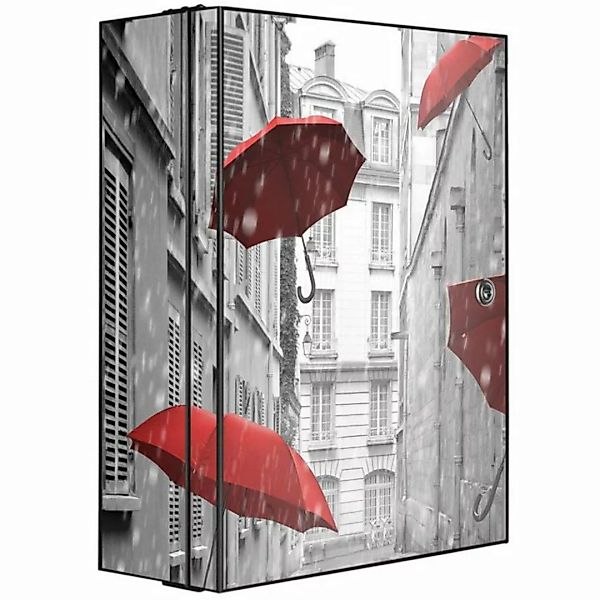 banjado Medizinschrank Stahl Rote Schirme (abschließbar, 3 große und 2 klei günstig online kaufen