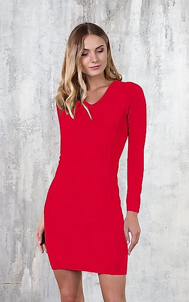 Passioni Strickkleid elegant und langärmlig mit Details an den Seiten figur günstig online kaufen