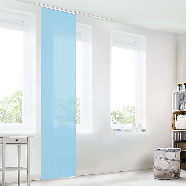 Bilderdepot24 Schiebegardine modern Flächenvorhang blickdicht Pastellblau, günstig online kaufen