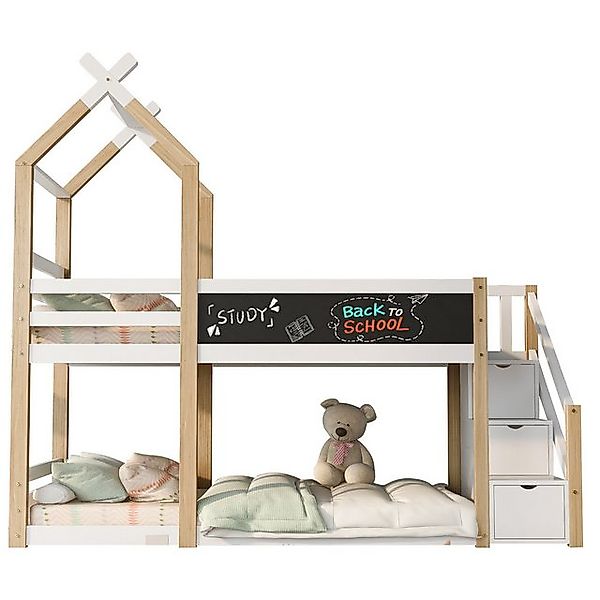REDOM Etagenbett Kinderbett (mit Speicherung und Rausfallschutz), Hochbett günstig online kaufen