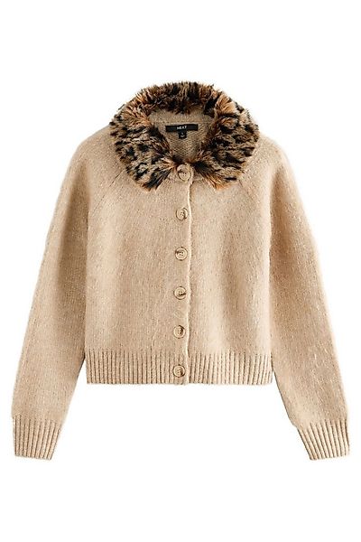 Next Strickjacke Strickjacke mit Kunstfellbesatz (1-tlg) günstig online kaufen